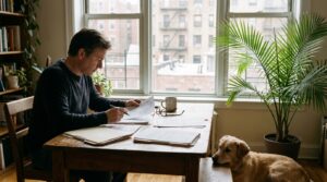 Dog owner reviewing state dog bite laws